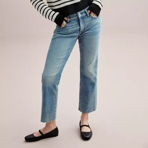 NWT Aeropostale Medium Wash Mid-Rise Kick Cropped Jeans, 14 (A8)